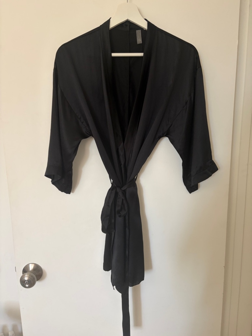 Black Silk Wrap Robe - Women Intimates & Sleepwear